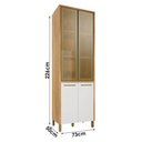 Ver imagem 2 de Paneleiro Nobre 4 Portas 4 Prateleiras MDF 73cm Off White e Cinamomo