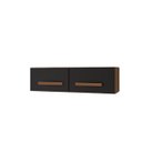 Ver imagem 3 de Armário Aéreo para Geladeira Mara 80cm 2 Portas para Cozinha Cor:savana / Preto