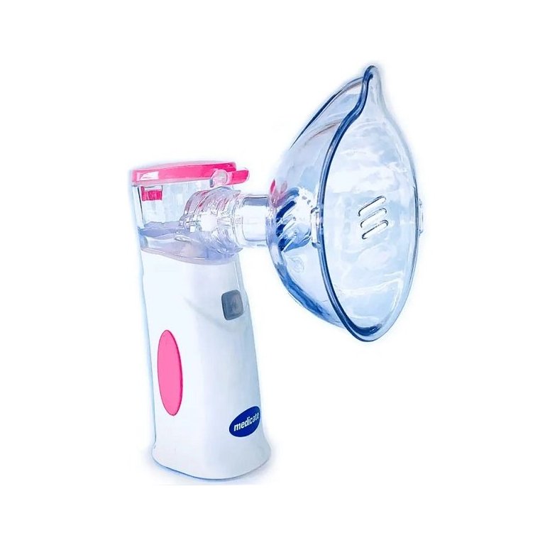 Inalador Nebulizador de Rede Medicate sem Fio MD4600 - Rosa