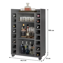 Adega Bar para 16 Garrafas Belgica Rede Móveis - 3