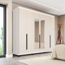 Ver imagem 1 de Guarda Roupa Casal 6 Portas 240cm com Espelho Madrid Politorno Móveis