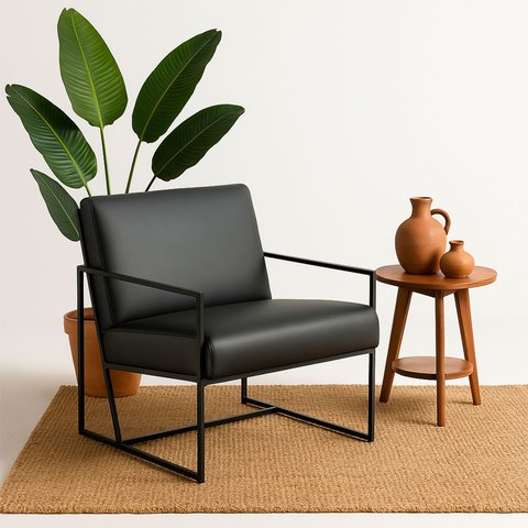 Poltrona Industrial, Decorativa, Sala e Recepção - Poltrona Flow