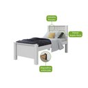 Ver imagem 3 de Cama Solteiro Athenas Branco ou Branco C/ Lilás - Flex - Lopas
