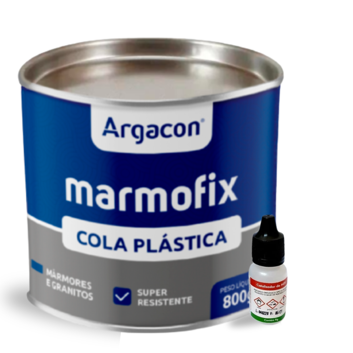 Massa Cola Plástica Para Mármore Porcelanato Argacon 800gr - 3