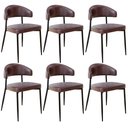 Ver imagem 1 de Kit 06 Cadeiras Estofada para Sala de Jantar Serena Preto C01 Courino Café - Lyam Decor