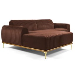 Sofá 255cm 4 Lugares Chaise Esquerdo Pés Gold B-276 Terra - 1