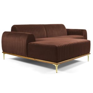 Sofá 255cm 4 Lugares Chaise Esquerdo Pés Gold B-276 Terra