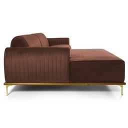 Sofá 255cm 4 Lugares Chaise Esquerdo Pés Gold B-276 Terra - 2