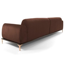 Sofá 255cm 4 Lugares Chaise Esquerdo Pés Gold B-276 Terra - 3