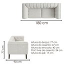 Ver imagem 3 de Sofa Living 2 Lugares Bellare 180 cm Pes Madeira Linho Tcs 701 Moll
