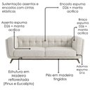Ver imagem 5 de Sofa Living 2 Lugares Bellare 180 cm Pes Madeira Linho Tcs 701 Moll