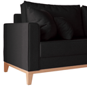 Ver imagem 2 de Conjunto de Sofá Beny Preto, 2 Peças, 1 Sofá 1,80m e 1 Poltrona, Tecido Linho