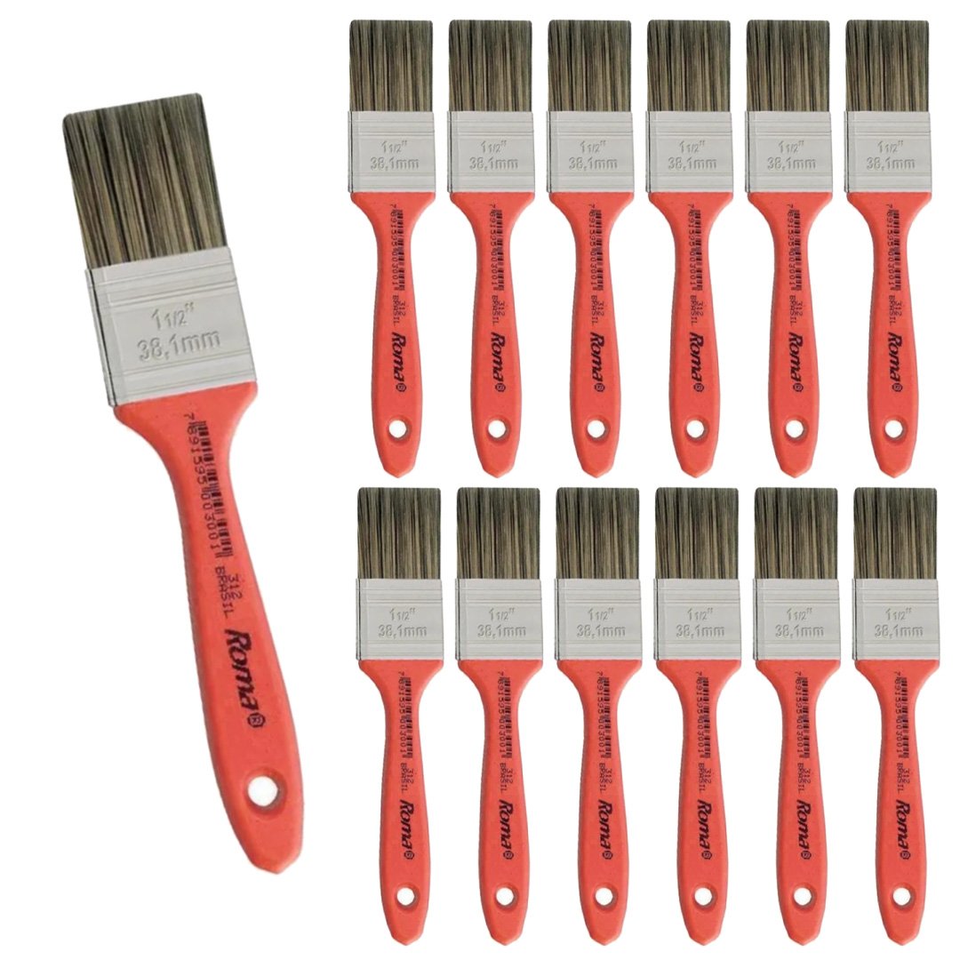 Pincel Trincha para Pintura 1.1/2 Polegada Roma Vermelho 12 Unidades ...