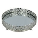 Ver imagem 2 de Bandeja Prateado Espelhada 2x21x15cm - Bandeja de Luxo em Metal Precioso Multifuncional para Decoraç