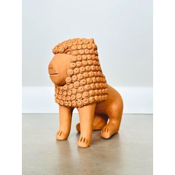 Escultura em Cerâmica Leão de Nuca. Artesanal, Produzido Pela Família do Mestre Nuca - 2