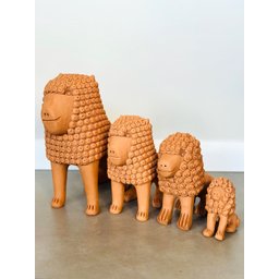 Escultura em Cerâmica Leão de Nuca. Artesanal, Produzido Pela Família do Mestre Nuca - 5