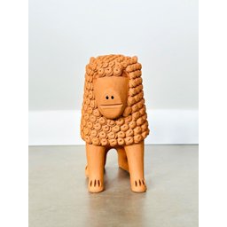 Escultura em Cerâmica Leão de Nuca. Artesanal, Produzido Pela Família do Mestre Nuca - 1