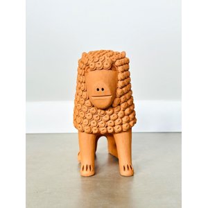 Escultura em Cerâmica Leão de Nuca. Artesanal, Produzido Pela Família do Mestre Nuca