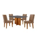 Ver imagem 2 de Conjunto Sala de Jantar Mesa Olímpia 90cm Tampo em Mdf Canto Copo e 4 Cadeiras Liz Moderna