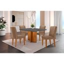 Ver imagem 1 de Conjunto Sala de Jantar Mesa Olímpia 90cm Tampo em Mdf Canto Copo e 4 Cadeiras Liz Moderna