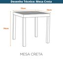 Ver imagem 4 de Mesa de Jantar Área Externa Quadrada Creta Pequena Fratini 72 Cm (largura) em Polipropileno Preto