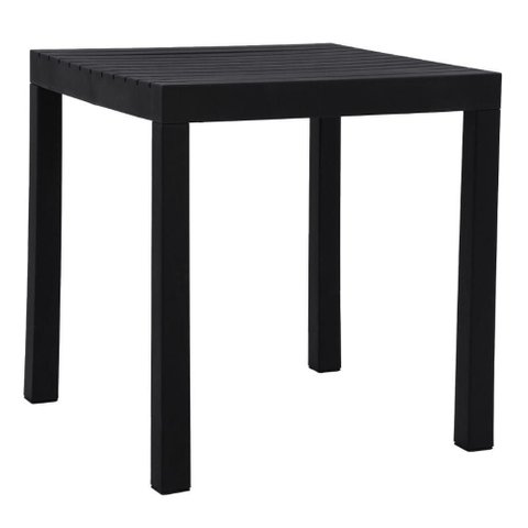 Mesa de Jantar Área Externa Quadrada Creta Pequena Fratini 72 Cm (largura) em Polipropileno Preto