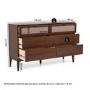 Ver imagem 3 de Cômoda 6 Gavetas Madeira Maciça com Palha Sintética Siena Marrom