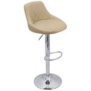 Ver imagem 2 de Kit 6 Banquetas Milano Carmel Estofada Giratória C/ Regulagem - Bege