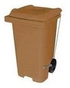 Ver imagem 6 de Kit 2 Contentor Plástico Lixeira Gari 240l com Pedal em Aço Cor:vermelho