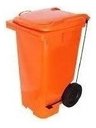 Ver mais imagens de Kit 2 Contentor Plástico Lixeira Gari 240l com Pedal em Aço Cor:vermelho