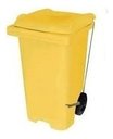 Ver imagem 5 de Kit 2 Contentor Plástico Lixeira Gari 240l com Pedal em Aço Cor:vermelho