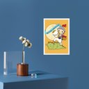 Ver imagem 1 de Quadro Decorativo São Jorge Baby 24x18cm - com Vidro:moldura Preta