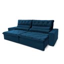 Ver mais imagens de Sofá Retrátil/reclinável França 270cm Suede Velut com Molas no Assento - King House