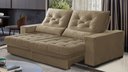 Ver imagem 2 de Sofá Retrátil e Reclinável 2,50m Pillow Top Suede Juliette Marrom Castor