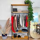 Ver imagem 1 de Arara de Roupas Middle Style Industrial Ample Nozes e Preto