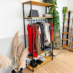 Arara de Roupas Middle Style Industrial Ample Nozes e Preto - 3