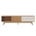 Ver mais imagens de Rack para Sala Bancada de Tv 75 Pol 200cm Licia C04 - D'Rossi Cor Freijó e Off White Matte