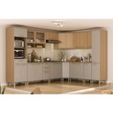 Ver imagem 1 de Cozinha Completa de Canto 100 Mdf 12 Peças com Tampo e Espaço Forno e Micro-ondas 578cm Duna Luciane