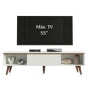 Ver imagem 4 de Rack Madesa Reims e Painel para TV até 55 Polegadas 2 Portas e 1 Gaveta Branco/Preto Cor:Branco/Pret