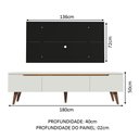 Ver imagem 3 de Rack Madesa Reims e Painel para TV até 55 Polegadas 2 Portas e 1 Gaveta Branco/Preto Cor:Branco/Pret