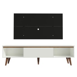 Rack Madesa Reims e Painel para TV até 55 Polegadas 2 Portas e 1 Gaveta Branco/Preto Cor:Branco/Pret - 7