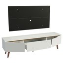 Ver imagem 5 de Rack Madesa Reims e Painel para TV até 55 Polegadas 2 Portas e 1 Gaveta Branco/Preto Cor:Branco/Pret