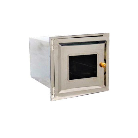 Forno Fogão a Lenha Inox Frente Vidro Sem Cinzeiro 50x35x30 Ouro Minas
