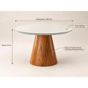 Ver imagem 3 de Mesa de Jantar Conne 120cm Base Madeira Maciça e Tampo com Vidro Móveis Mundial