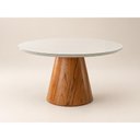 Ver imagem 2 de Mesa de Jantar Conne 120cm Base Madeira Maciça e Tampo com Vidro Móveis Mundial