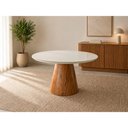 Ver imagem 1 de Mesa de Jantar Conne 120cm Base Madeira Maciça e Tampo com Vidro Móveis Mundial