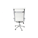 Ver imagem 5 de Cadeira Escritório Branca Presidente Eames Couro 3301 Alta