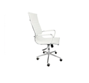 Ver imagem 3 de Cadeira Escritório Branca Presidente Eames Couro 3301 Alta
