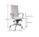 Ver imagem 6 de Cadeira Escritório Branca Presidente Eames Couro 3301 Alta