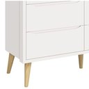 Ver imagem 3 de Cômoda 6 Gavetas Théo New Branco Fosco com Natural - Moveisaqui